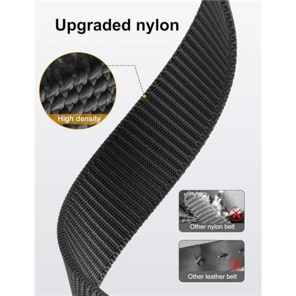 JUKMO Mens Tactical Ratchet Belt Nylon Web Adjustable Slide Buckle Black